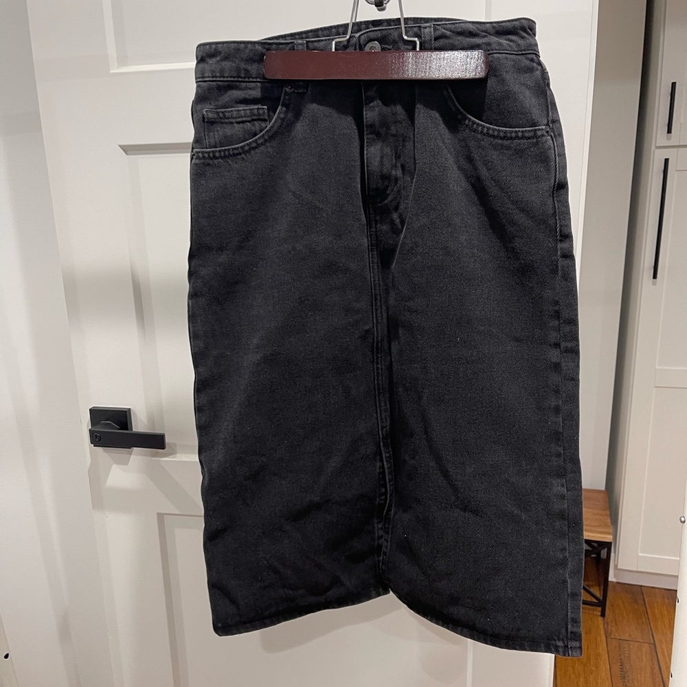 Black Denim Skirt